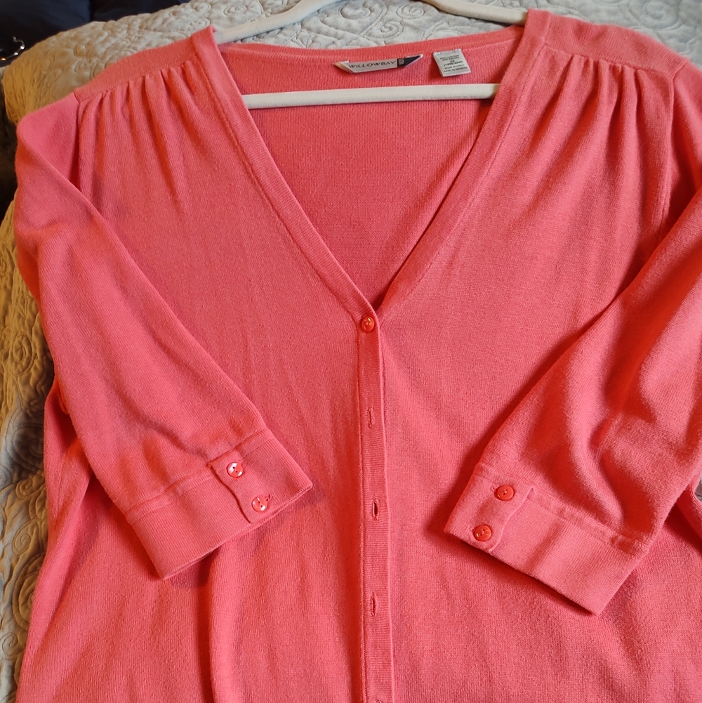 EUC Bright Coral Cardigan